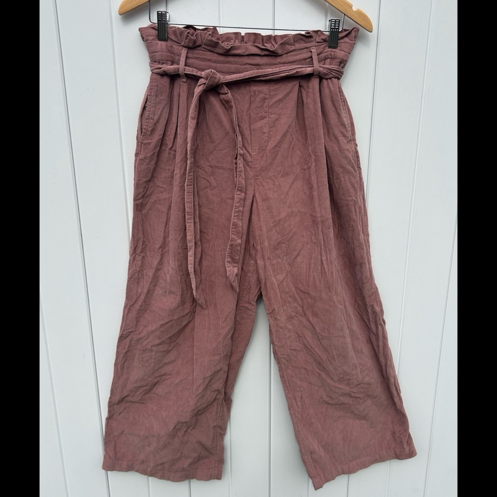 Women's Mauve Paperbag Waist Pants